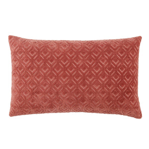 Jaipur Living Jaipur Living Nouveau Velvet Lumbar Pillow Cover Embroidered Diamond Trellis Sofa Accent Dark Pink PLC102326