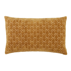 Jaipur Living Jaipur Living Colinet Velvet Lumbar Pillow Art Deco Embroidered Trellis Lattice Accent Gold Down PLW103491