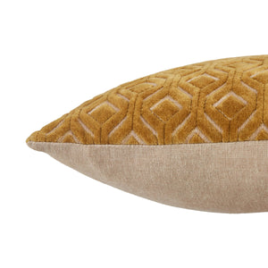 Jaipur Living Jaipur Living Colinet Velvet Lumbar Pillow Art Deco Embroidered Trellis Lattice Accent Gold Down PLW103491