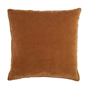 Jaipur Living Jaipur Living Sunbury Cotton Velvet Throw Pillow Cover with Art Deco Fringe Trim Brown PLC102342