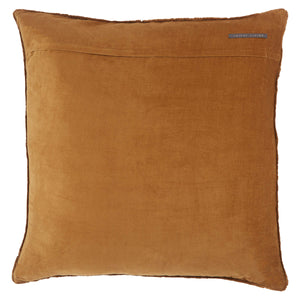 Jaipur Living Jaipur Living Sunbury Cotton Velvet Throw Pillow Cover with Art Deco Fringe Trim Brown PLC102342