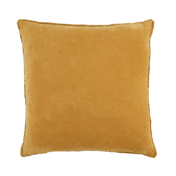 Jaipur Living Jaipur Living Sunbury Cotton Velvet Throw Pillow Cover with Art Deco Fringe Trim Gold PLC102339