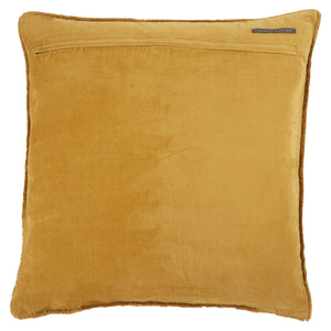 Jaipur Living Jaipur Living Sunbury Cotton Velvet Throw Pillow with Fringe Trim Art Deco Accent Gold Down PLW103489