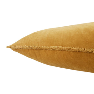 Jaipur Living Jaipur Living Sunbury Cotton Velvet Throw Pillow with Fringe Trim Art Deco Accent Gold Down PLW103489