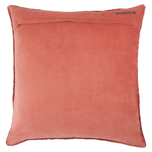 Jaipur Living Jaipur Living Sunbury Cotton Velvet Throw Pillow with Fringe Trim Art Deco Accent Pink Down PLW103474
