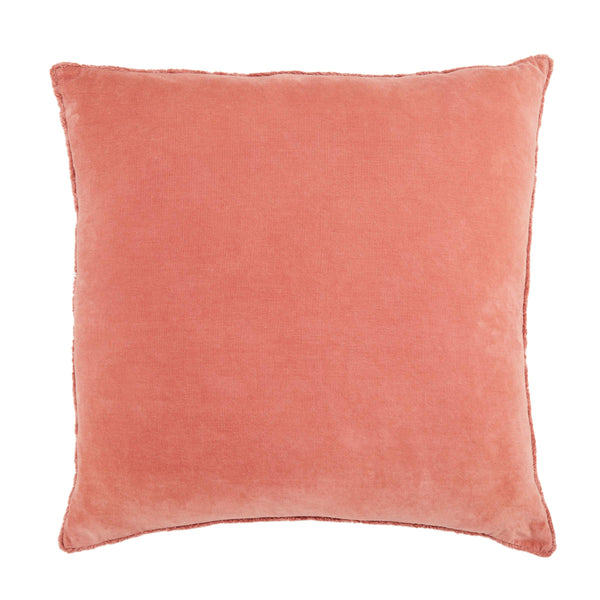 Jaipur Living Jaipur Living Sunbury Cotton Velvet Throw Pillow with Fringe Trim Art Deco Accent Pink Down PLW103474