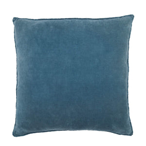 Jaipur Living Jaipur Living Sunbury Cotton Velvet Throw Pillow with Fringe Trim Art Deco Accent Blue Poly Fill PLW103543
