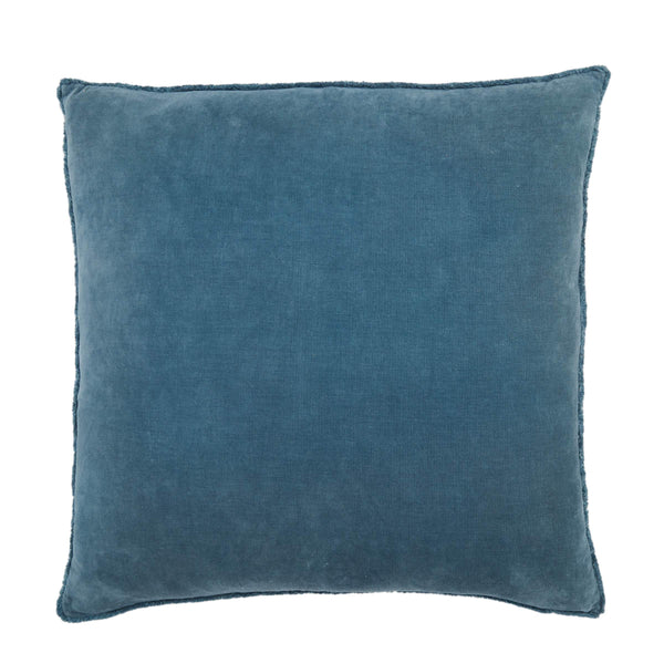 Jaipur Living Jaipur Living Sunbury Cotton Velvet Throw Pillow with Fringe Trim Art Deco Accent Blue Poly Fill PLW103543