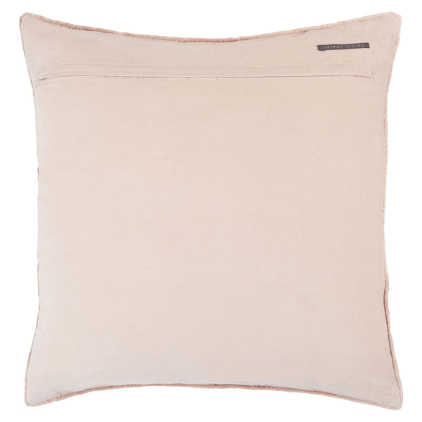 Jaipur Living Jaipur Living Sunbury Cotton Velvet Throw Pillow Cover with Art Deco Fringe Trim Blush PLC102330