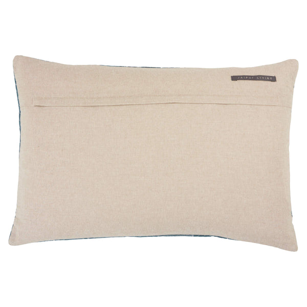 Jaipur Living Jaipur Living Bourdelle Embroidered Chevron Cotton Velvet Lumbar Pillow Art Deco Sofa Accent Blue Poly Fill PLW103574