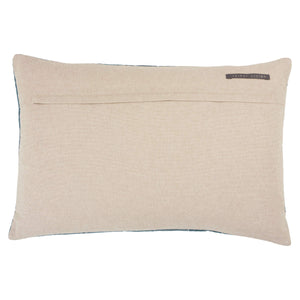 Jaipur Living Jaipur Living Velvet Lumbar Pillow Cover Hand Embroidered Chevron Art Deco Sofa Accent Blue PLC102357