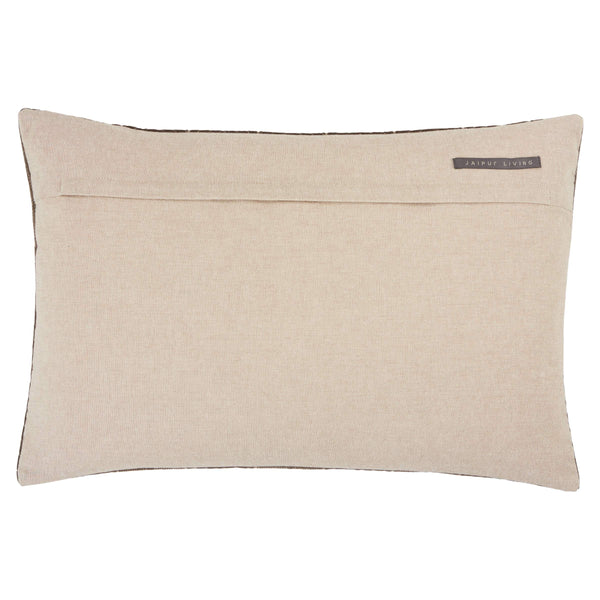 Jaipur Living Jaipur Living Velvet Lumbar Pillow Cover Hand Embroidered Chevron Art Deco Sofa Accent Dark Taupe PLC102358