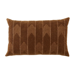 Jaipur Living Jaipur Living Velvet Lumbar Pillow Cover Hand Embroidered Chevron Art Deco Sofa Accent Brown PLC102360