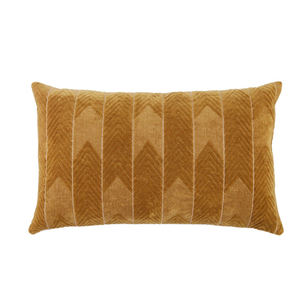 Jaipur Living Jaipur Living Bourdelle Embroidered Chevron Cotton Velvet Lumbar Pillow Art Deco Sofa Accent Beige Down PLW103577