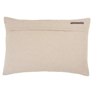 Jaipur Living Jaipur Living Bourdelle Embroidered Chevron Cotton Velvet Lumbar Pillow Art Deco Sofa Accent Beige Down PLW103577
