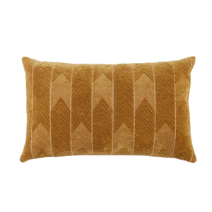 Jaipur Living Jaipur Living Velvet Lumbar Pillow Cover Hand Embroidered Chevron Art Deco Sofa Accent Beige PLC102359