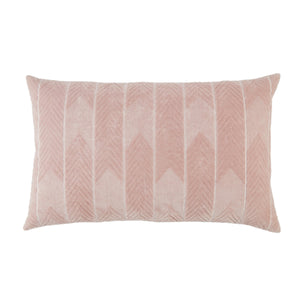 Jaipur Living Jaipur Living Velvet Lumbar Pillow Cover Hand Embroidered Chevron Art Deco Sofa Accent Blush PLC102356