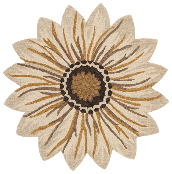 Safavieh Novelty Luxurious Wool And Cotton Area Rug For Elegant Home Décor In Timeless Gold Beige Design Gold ,Beige 80% Wool,20% Cotton With Cotton Backing Nov102d-5r