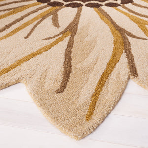 Safavieh Novelty Luxurious Wool And Cotton Area Rug For Elegant Home Décor In Timeless Gold Beige Design Gold ,Beige 80% Wool,20% Cotton With Cotton Backing Nov102d-5r