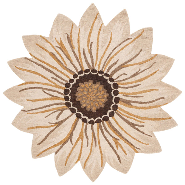 Safavieh Novelty Luxurious Wool And Cotton Area Rug For Elegant Home Décor In Timeless Gold Beige Design Gold ,Beige 80% Wool,20% Cotton With Cotton Backing Nov102d-5r