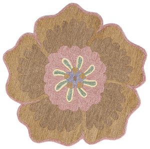 Safavieh Novelty Luxurious Floral Area Rug - Hand-tufted Wool & Cotton Blend For Elegant Home Décor Gold ,Pink 80% Wool,20% Cotton With Cotton Backing Nov104d-6r