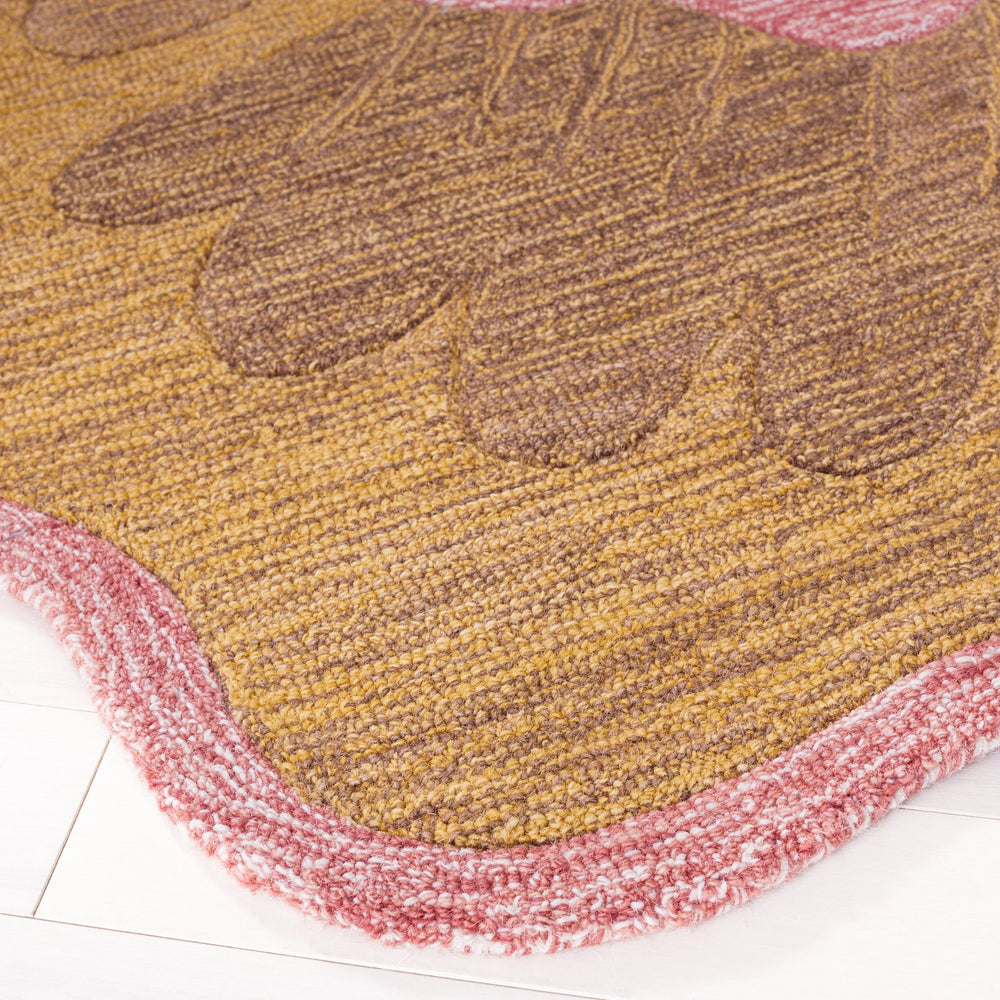 Safavieh Novelty Luxurious Floral Area Rug - Hand-tufted Wool & Cotton Blend For Elegant Home Décor Gold ,Pink 80% Wool,20% Cotton With Cotton Backing Nov104d-6r