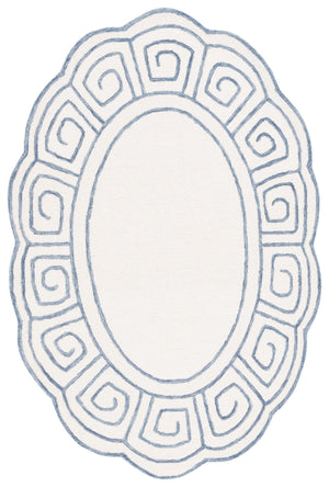 Safavieh Novelty 109 Hand Tufted Transitional Rug Ivory / Blue 4'-6" x 6'-6" Oval