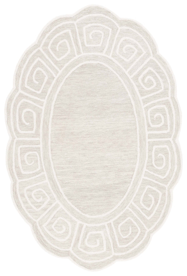 Safavieh Novelty 109 Hand Tufted Transitional Rug Beige / Ivory 4'-6" x 6'-6" Oval