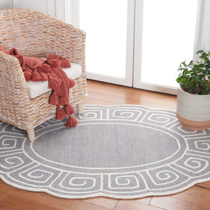 Safavieh Novelty 109 Hand Tufted Transitional Rug Grey / Ivory 4'-6" x 6'-6" Oval