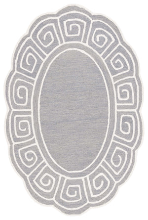 Safavieh Novelty 109 Hand Tufted Transitional Rug Grey / Ivory 4'-6" x 6'-6" Oval