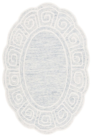 Safavieh Novelty 109 Hand Tufted Transitional Rug Light Grey / Ivory 6' x 9' Oval