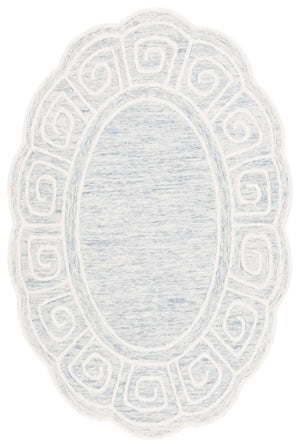 Safavieh Novelty 109 Hand Tufted Transitional Rug Light Grey / Ivory 4'-6" x 6'-6" Oval