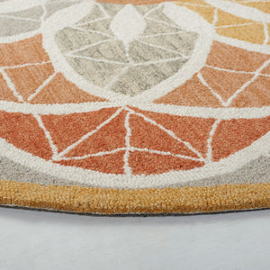 Safavieh Novelty Handcrafted Area Rug - Luxurious Grey And Gold Floral Design For Elegant Home Decor Grey ,Gold 80% Wool 20% Cotton Nov110d-5r