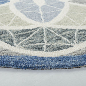 Safavieh Novelty Handcrafted Area Rug - Luxurious Grey And Gold Floral Design For Elegant Home Decor Grey ,Blue 80% Wool 20% Cotton Nov110f-5r