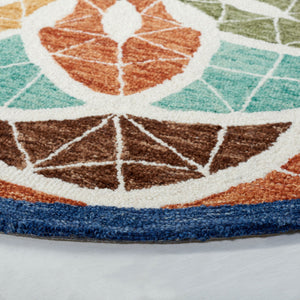 Safavieh Novelty Handcrafted Area Rug - Luxurious Grey And Gold Floral Design For Elegant Home Decor Blue ,Orange 80% Wool 20% Cotton Nov110m-5r