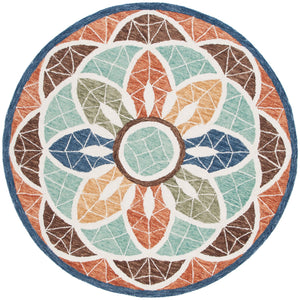 Safavieh Novelty Handcrafted Area Rug - Luxurious Grey And Gold Floral Design For Elegant Home Decor Blue ,Orange 80% Wool 20% Cotton Nov110m-5r