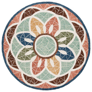 Safavieh Novelty Handcrafted Area Rug - Luxurious Grey And Gold Floral Design For Elegant Home Decor Blue ,Orange 80% Wool 20% Cotton Nov110m-5r