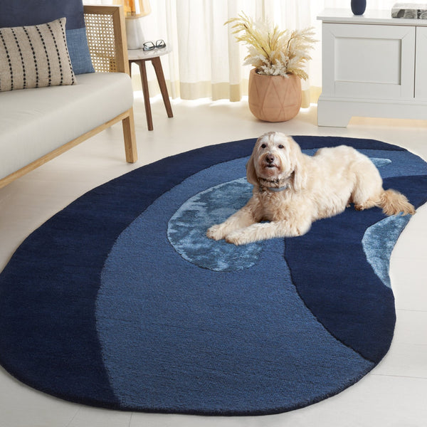 Safavieh Novelty Soft Hand-tufted Area Rug In Luxurious Wool And Viscose Blend For Elegant Home Décor Blue 80% Wool 20% Viscose Nov150m-58s