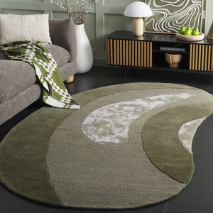Safavieh Novelty Soft Hand-tufted Area Rug In Luxurious Wool And Viscose Blend For Elegant Home Décor Green 80% Wool 20% Viscose Nov150y-58s