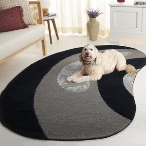 Safavieh Novelty Soft Hand-tufted Area Rug In Luxurious Wool And Viscose Blend For Elegant Home Décor Black ,Grey 80% Wool 20% Viscose Nov150z-58s