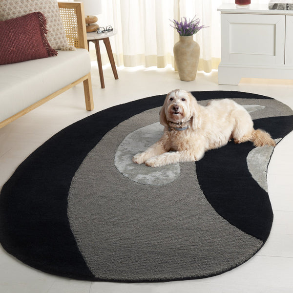 Safavieh Novelty Soft Hand-tufted Area Rug In Luxurious Wool And Viscose Blend For Elegant Home Décor Black ,Grey 80% Wool 20% Viscose Nov150z-58s