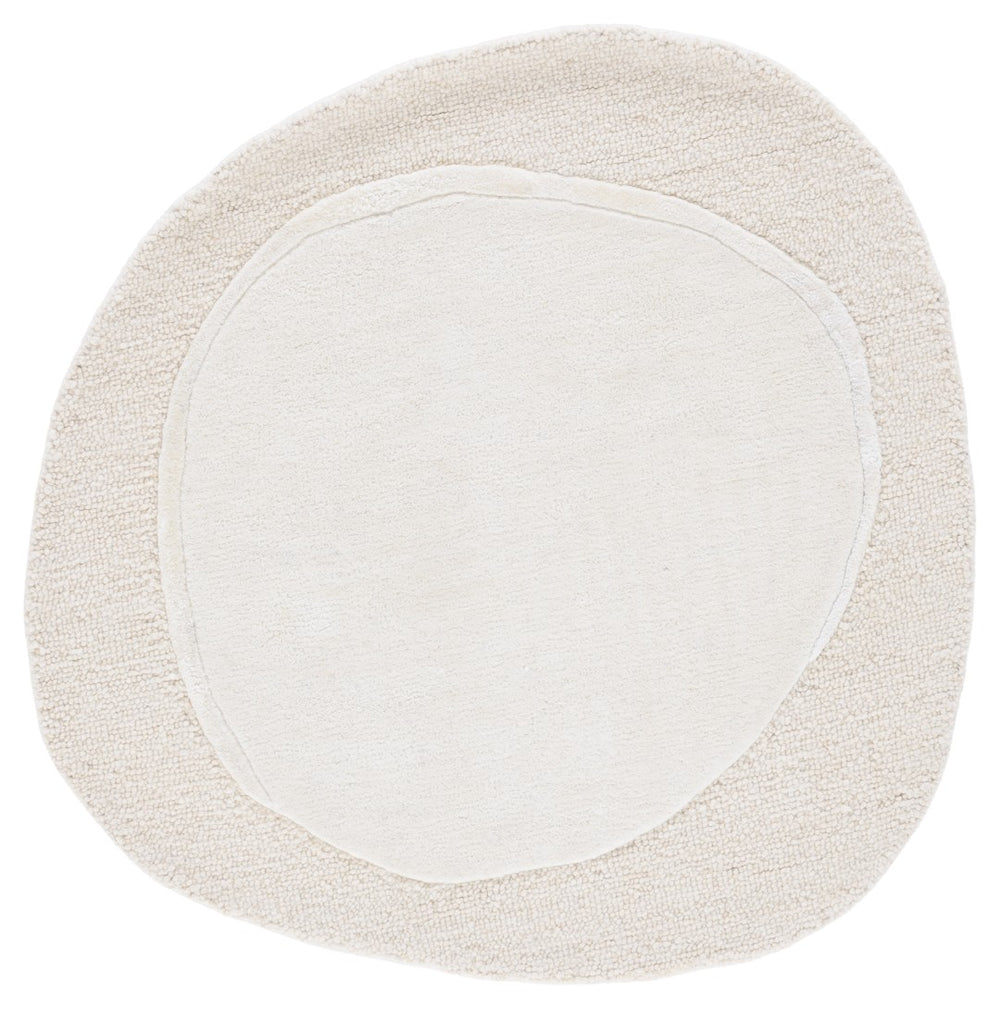 Safavieh Novelty Hand-tufted Area Rug: Luxurious 6x6 Feet Wool Blend With Geometric Design For Elegant Homes Ivory 95% Wool 5% Viscose Nov156a-77s