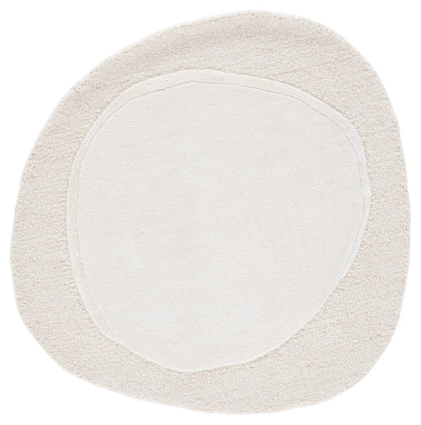 Safavieh Novelty Hand-tufted Area Rug: Luxurious 6x6 Feet Wool Blend With Geometric Design For Elegant Homes Ivory 95% Wool 5% Viscose Nov156a-77s