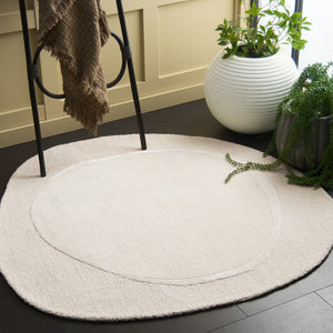 Safavieh Novelty Hand-tufted Area Rug: Luxurious 6x6 Feet Wool Blend With Geometric Design For Elegant Homes Ivory 95% Wool 5% Viscose Nov156a-77s