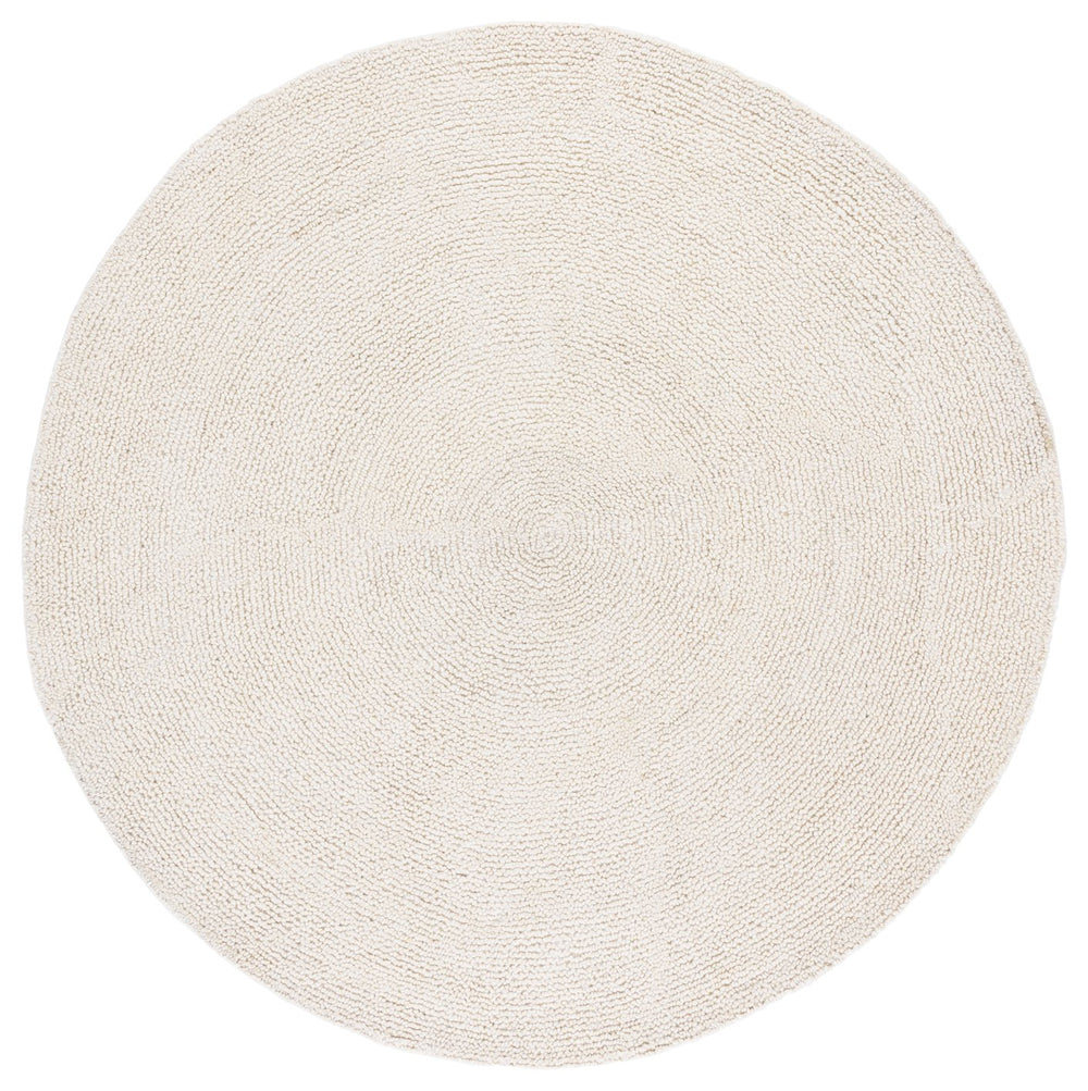 Safavieh Novelty Ivory Round Area Rug 6'0" X 6'0" - Hand Tufted Elegance In Soft Wool & Cotton Blend Ivory 90% Wool & 10% Cotton Nov158a-6r
