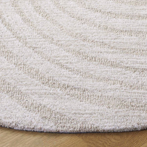 Safavieh Novelty Round Area Rug - Luxurious Wool-cotton Blend With Timeless Elegance And Minimalist Design Beige ,Ivory 80% Wool,20% Cotton Nov201b-4r