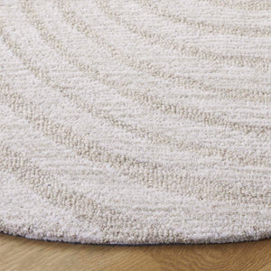 Safavieh Novelty Luxurious Round Area Rug - Durable, Plush, Handcrafted Design For Stylish Home Interiors Beige ,Ivory 80% Wool,20% Cotton Nov201b-6r