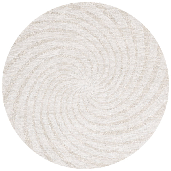Safavieh Novelty Round Area Rug - Luxurious Wool-cotton Blend With Timeless Elegance And Minimalist Design Beige ,Ivory 80% Wool,20% Cotton Nov201b-4r