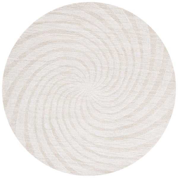 Safavieh Novelty Luxurious Round Area Rug - Durable, Plush, Handcrafted Design For Stylish Home Interiors Beige ,Ivory 80% Wool,20% Cotton Nov201b-6r