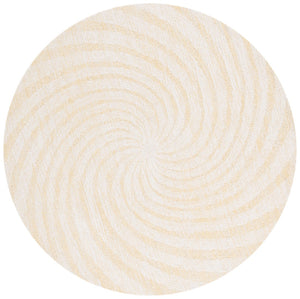 Safavieh Novelty Luxurious Round Area Rug - Durable, Plush, Handcrafted Design For Stylish Home Interiors Light Gold ,Ivory 80% Wool,20% Cotton Nov201d-5r